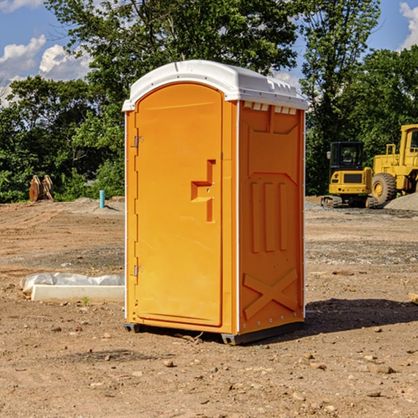 how often are the porta potties cleaned and serviced during a rental period in Gang Mills